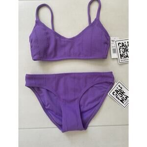 California Sunshine Swim Bikini Swimsuit Textured Swimwear